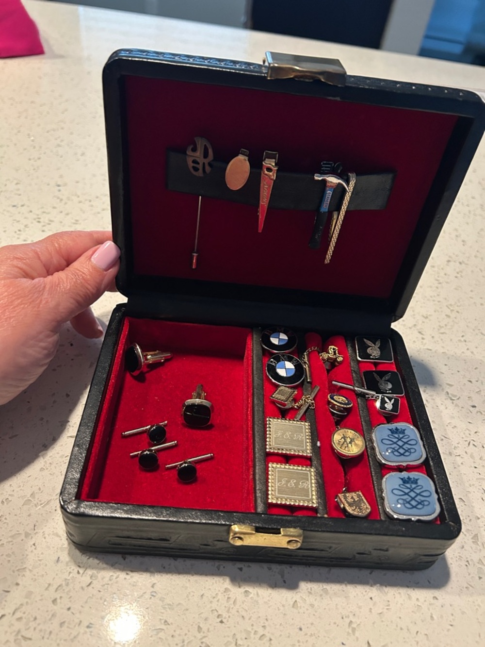 Men's Black box with Cufflink and Accessories